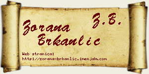 Zorana Brkanlić vizit kartica